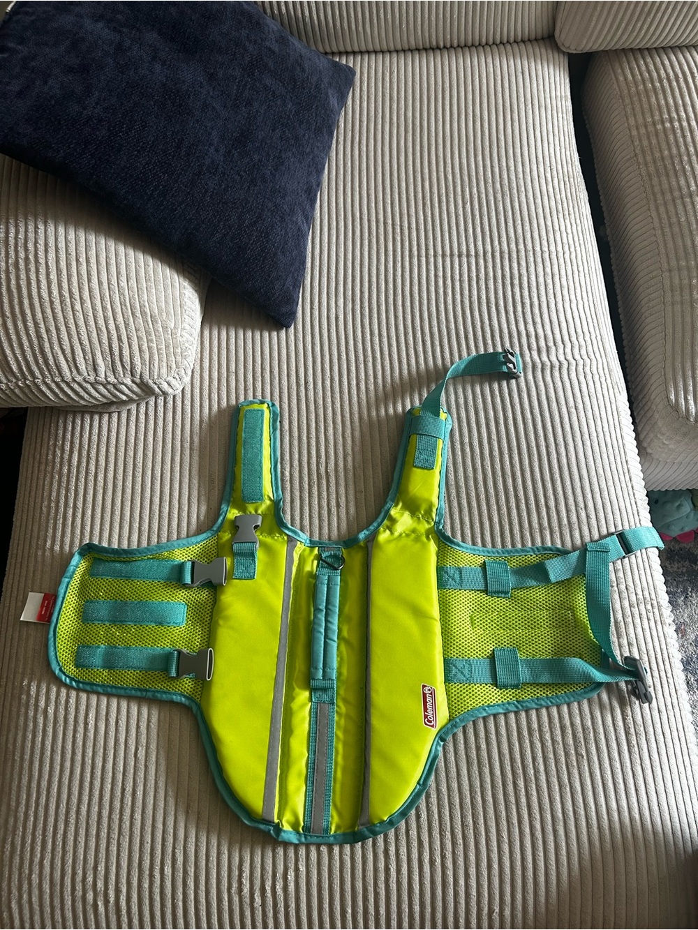 Bright Lime Green Dog Life Jacket- Coleman